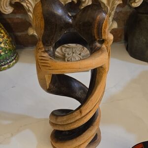 Source Unknown Brown and Black Abstract Sculpture